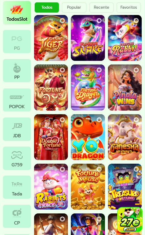 Interface do App 27e.com